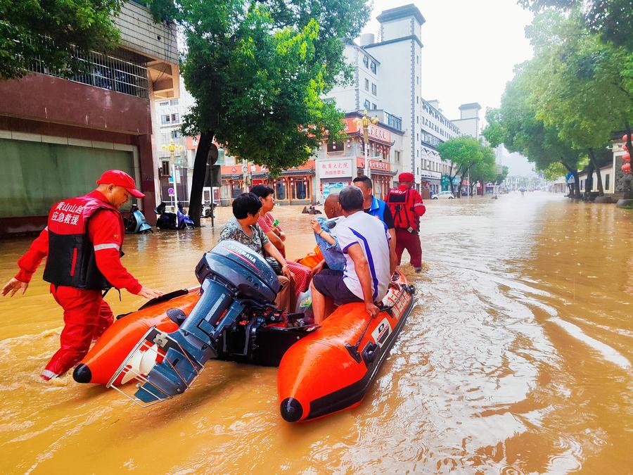 InPics | Rescue, relief work in full swing amid heavy rainfall in E China's Anhui