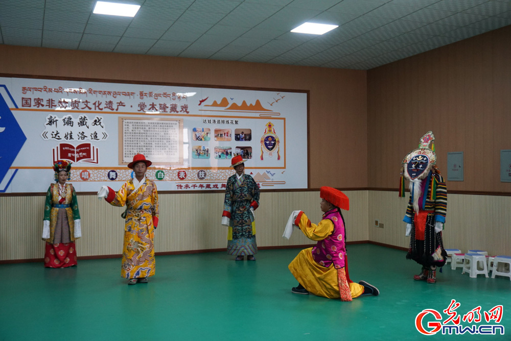 Juemulong Tibetan Opera troupe performing in Lhasa in preservation of cultural heritage