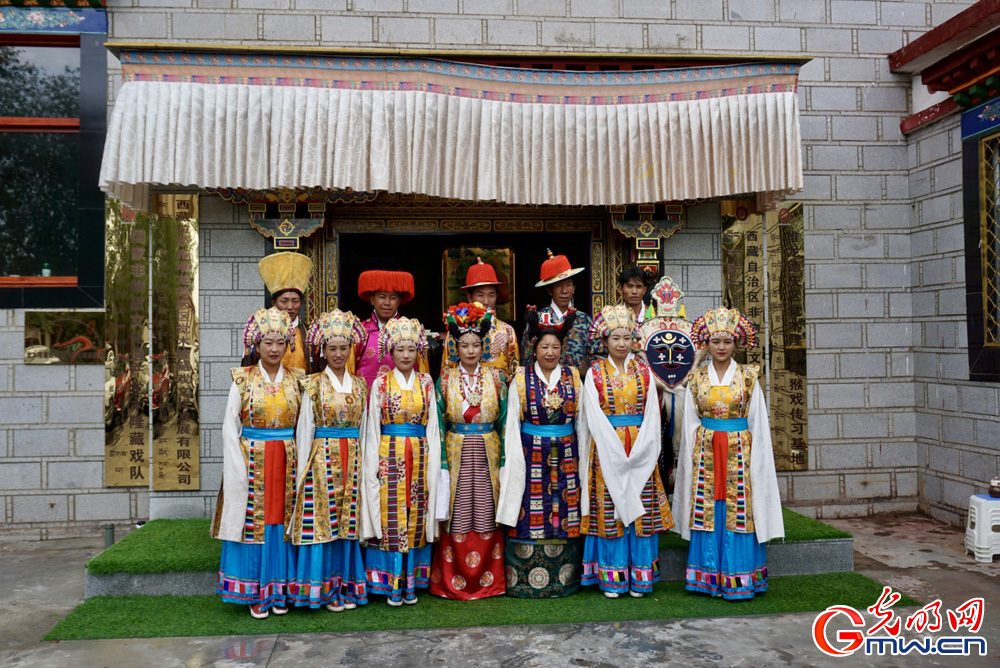 Juemulong Tibetan Opera troupe performing in Lhasa in preservation of cultural heritage