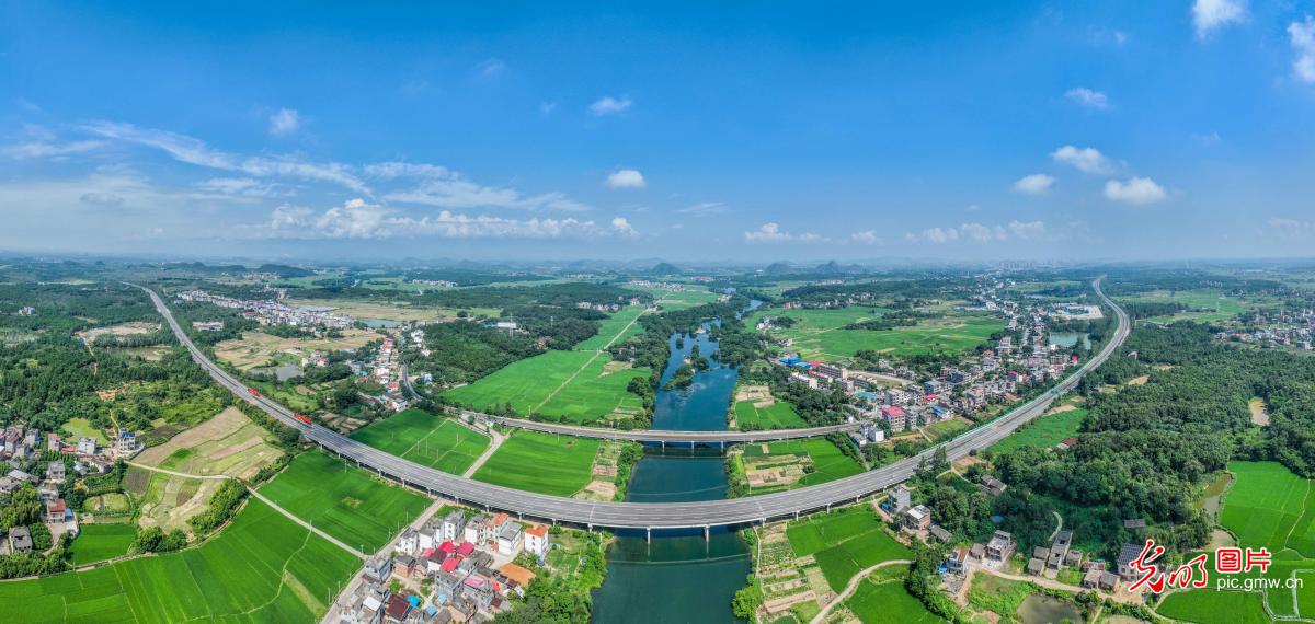 Roads decorate beautiful rural scenery