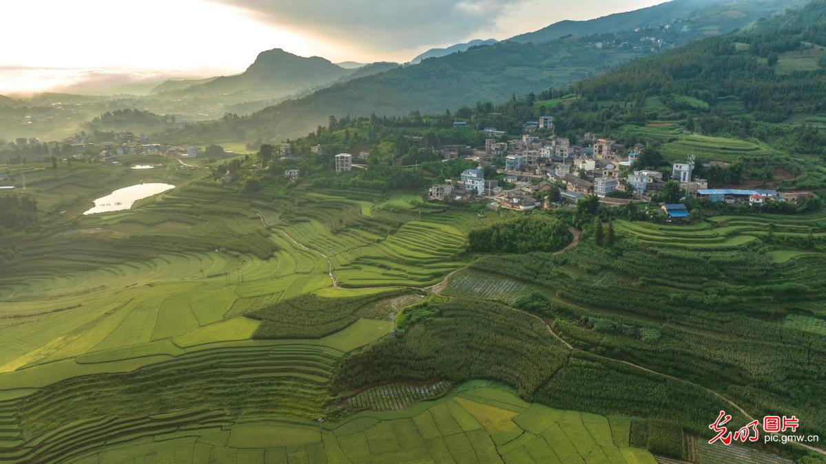 Beautiful rural landscape in SW China’s Yunnan