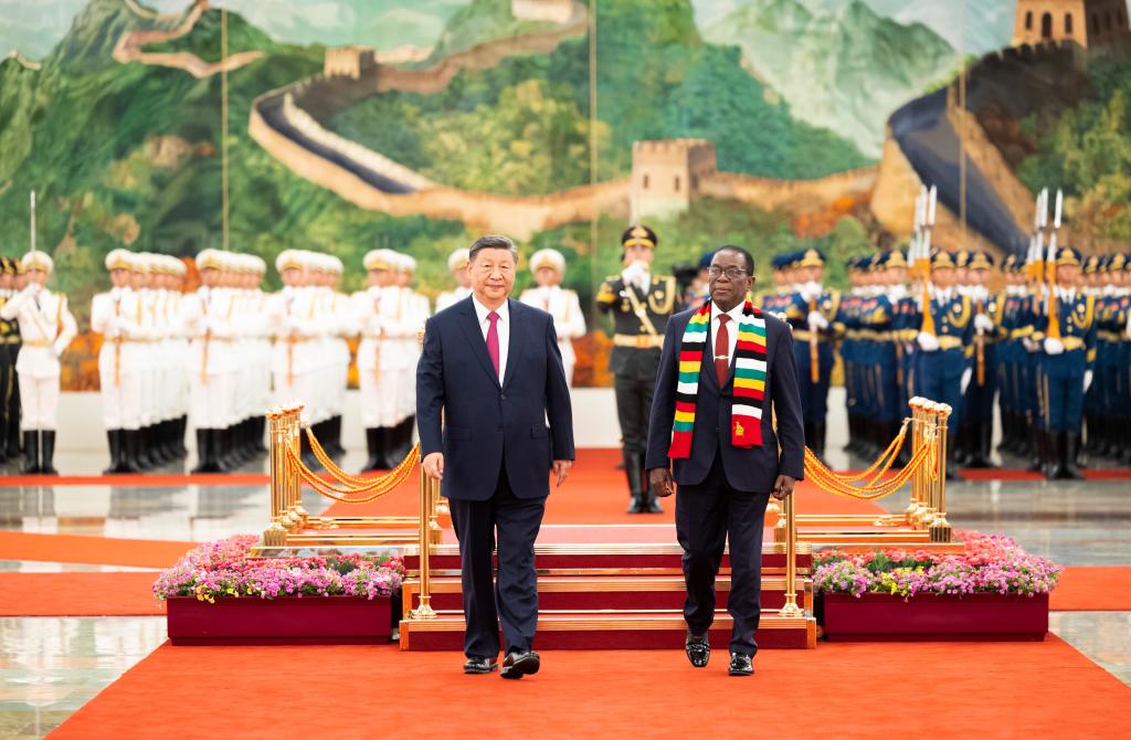 Xi holds talks with Zimbabwean president