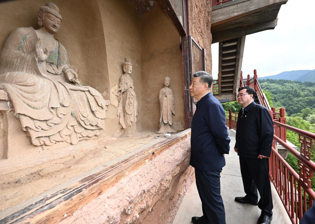 Xi makes inspections in NW China's Shaanxi, Gansu provinces