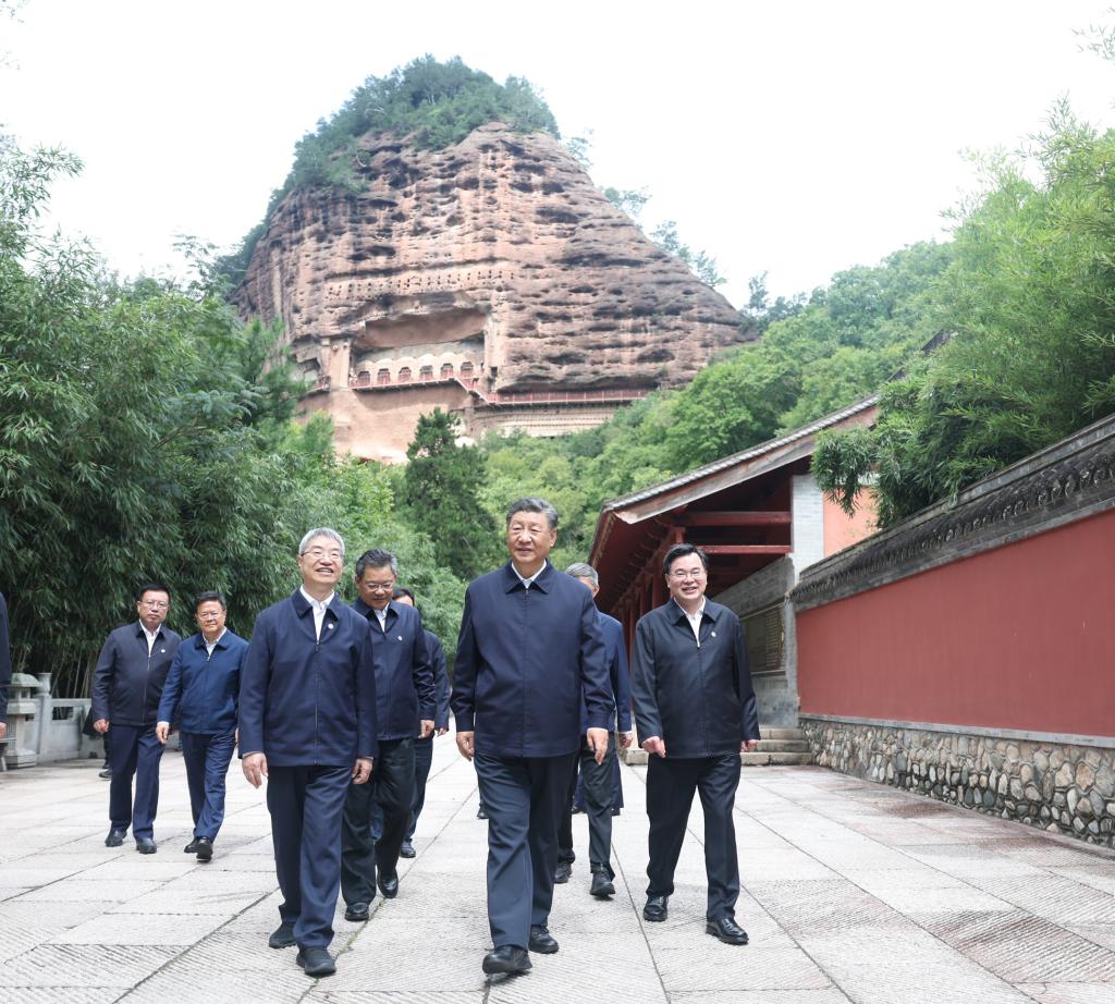 Xi makes inspections in NW China's Shaanxi, Gansu provinces