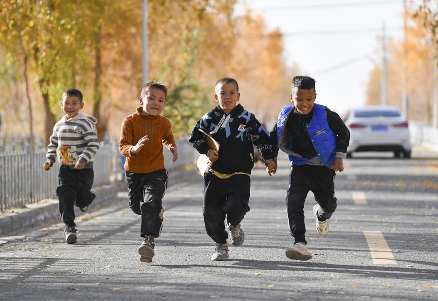 InPics: Relocated villagers in NW China's Xinjiang embrace better life