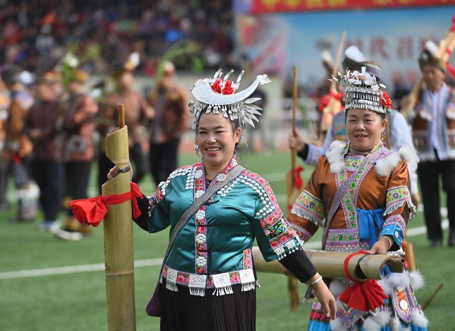 EnchantingGuangxi | Lusheng and horse fighting festival celebrated in S China's Guangxi