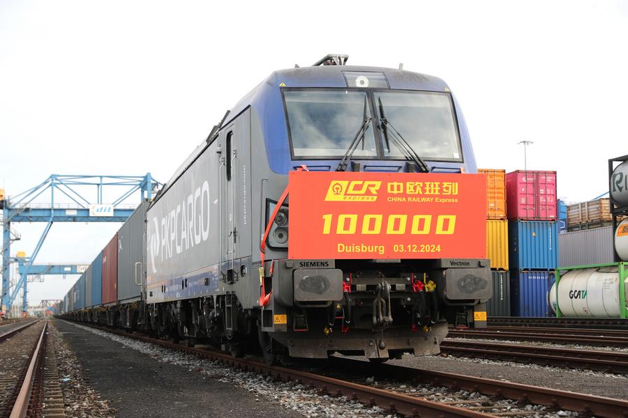 China-Europe freight train service hits milestone as 100,000th train arrives in Germany