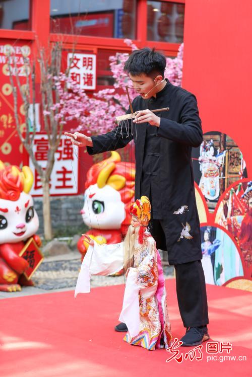 Puppet show ushers in the Spring Festival