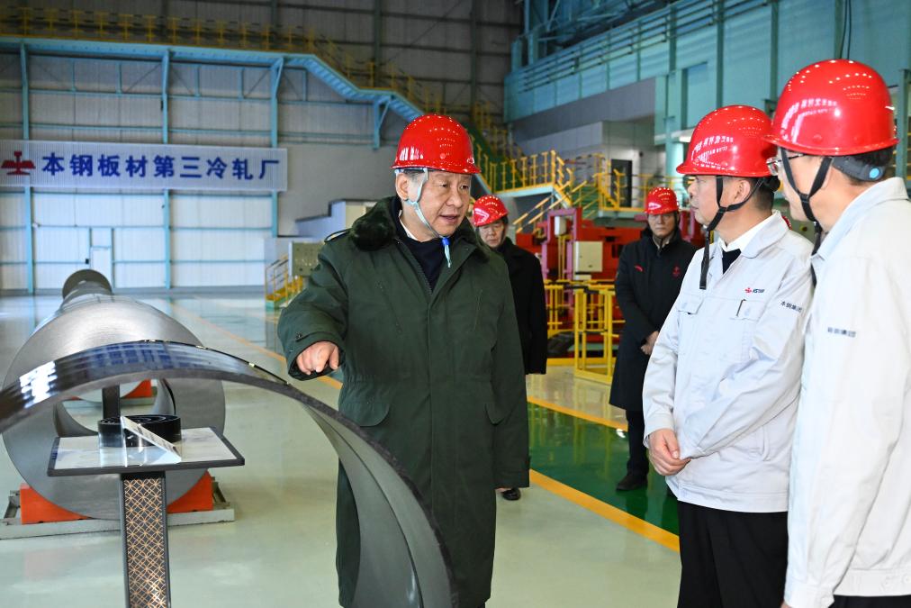 Xi stresses importance of steel industry, real economy