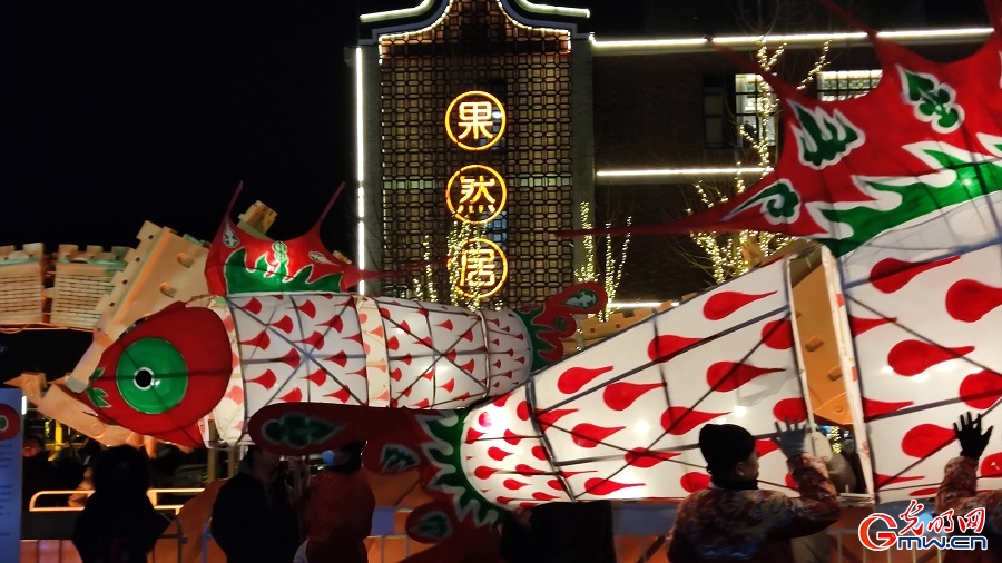 Intangible cultural heritage fish lantern dance lights up Beijing’s Shougang Park during Spring Festival