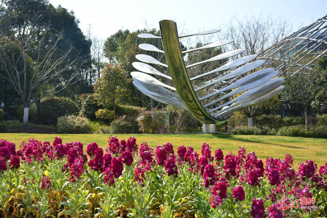 Spring scenery of North Bund of Shanghai