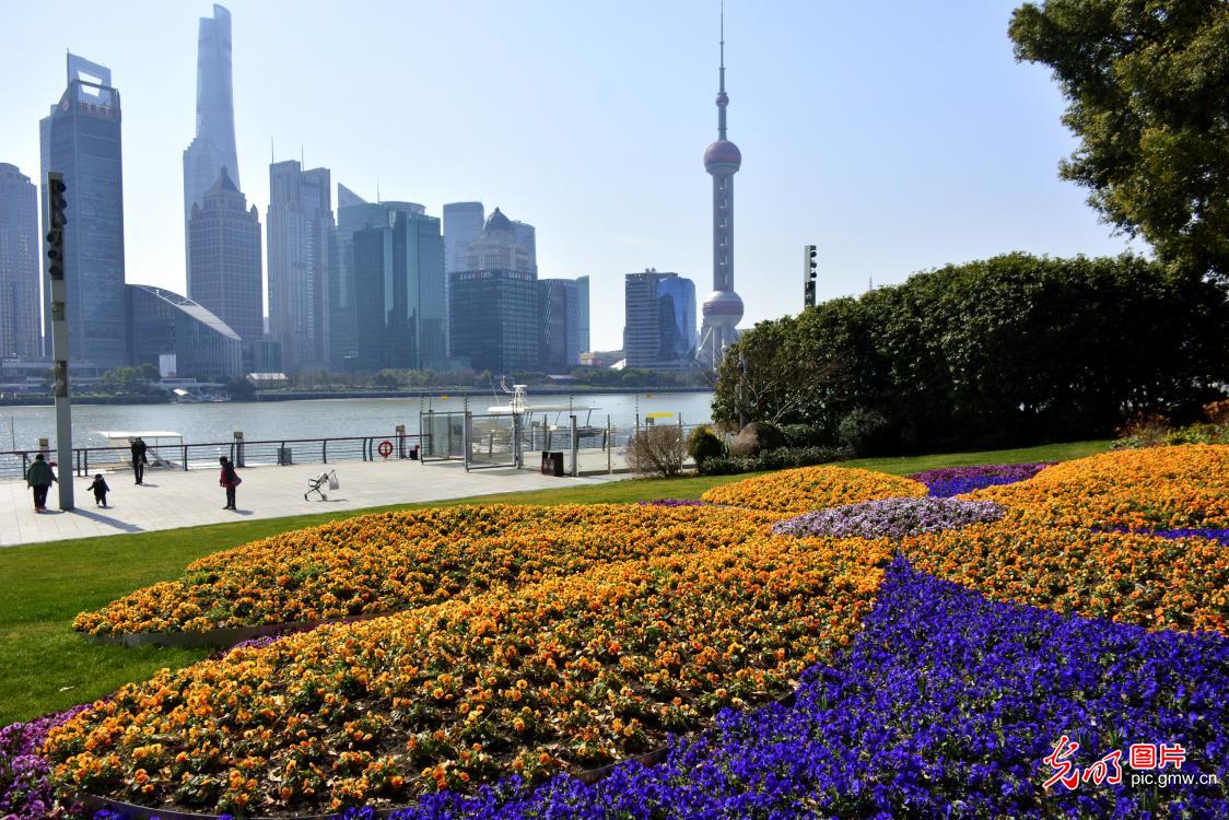 Spring scenery of North Bund of Shanghai