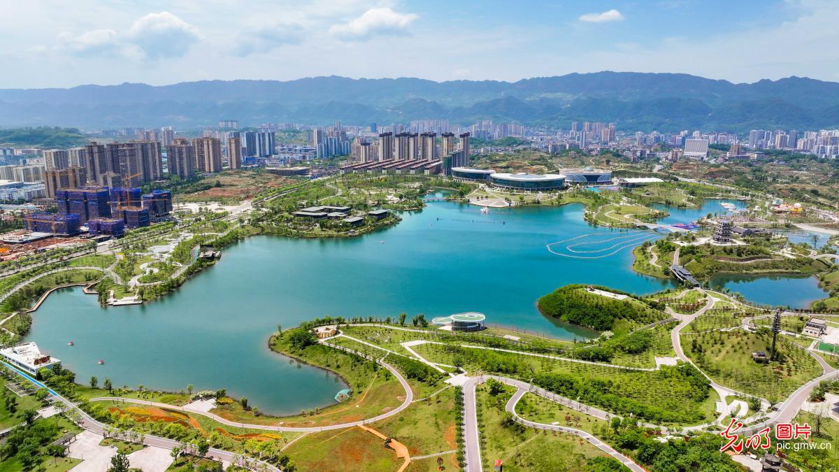 Picturesque landscape of wetland park in China’s Chongqing
