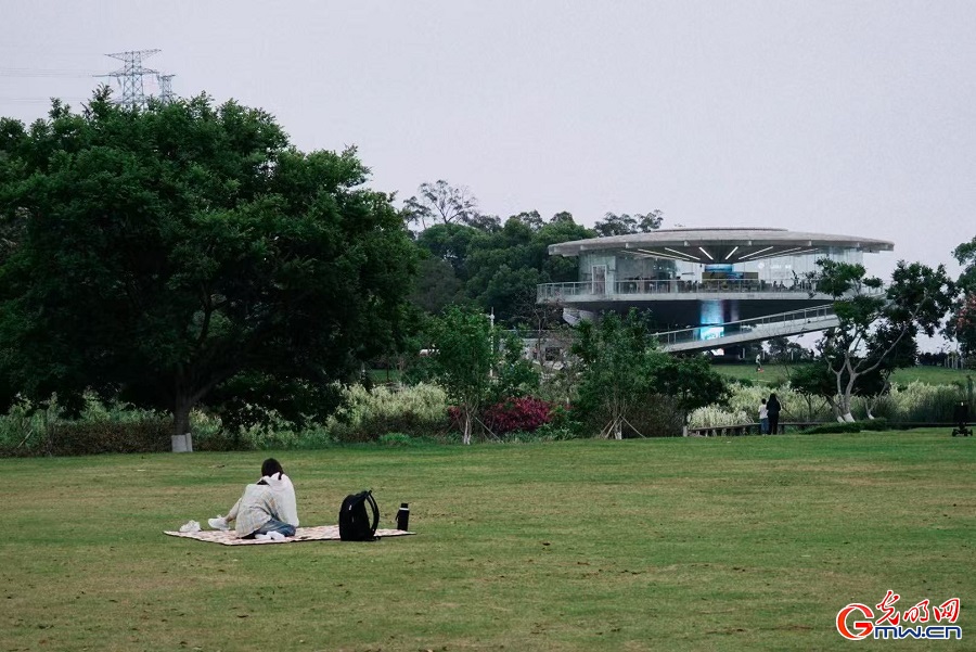 Leisure, nature blend on lawns of Wutong Mountain