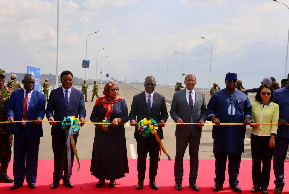 China-built J.P Magufuli Bridge, Africa's longest extradosed cable-stayed bridge, opens in Tanzania