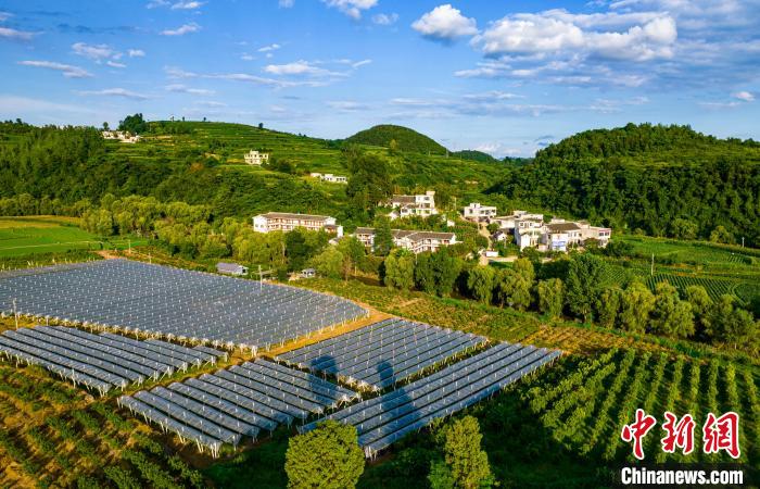 Aerial view of rural landscape in SW China’s Guizhou