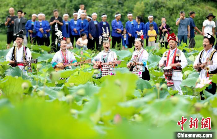 Tourists enjoy lotus flowers in full blossoms in S China’s Guangxi