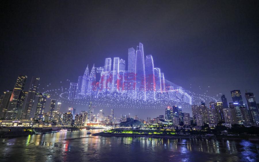 Drone light shows heat up tourism in China's Chongqing