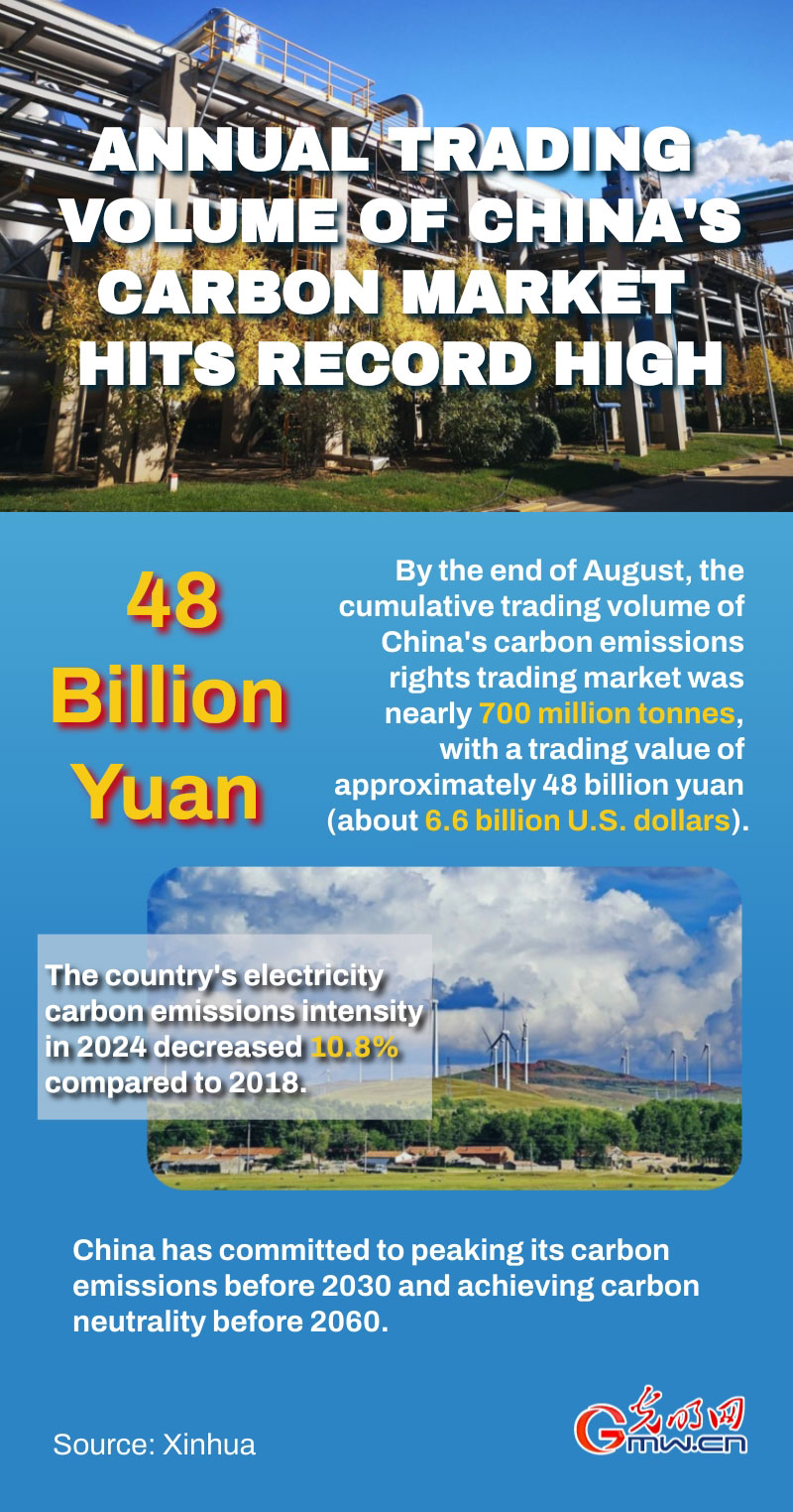 Poster: Annual trading volume of China's carbon market hits record high