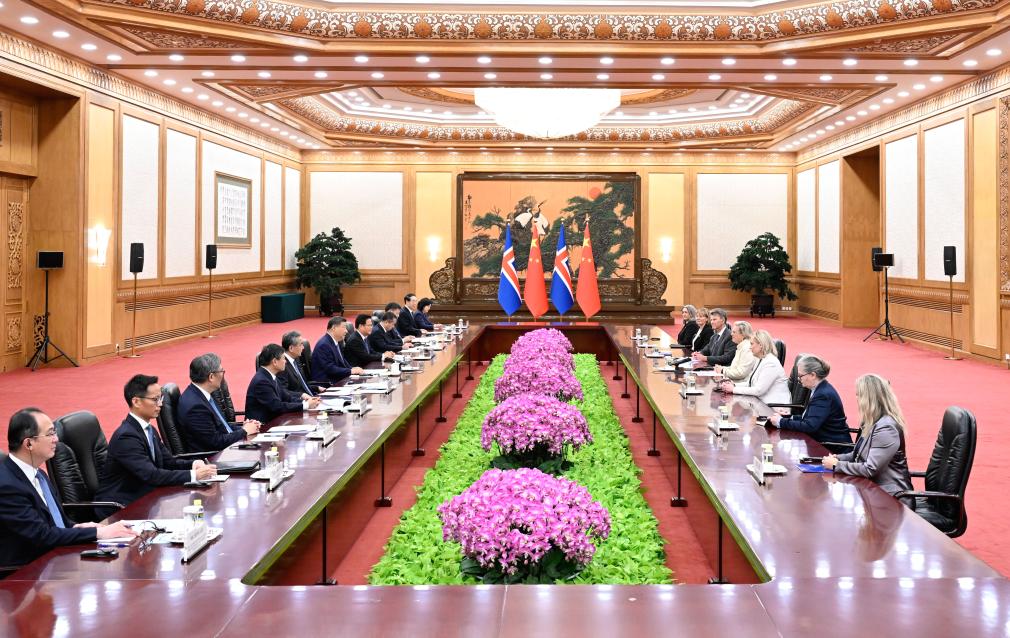 Xi meets president of Iceland