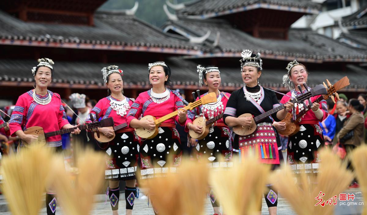 Dong people celebrate annual Nuoba Festival in S China's Guangxi Dong people celebrate annual Nuoba Festival in S China's Guangxi
