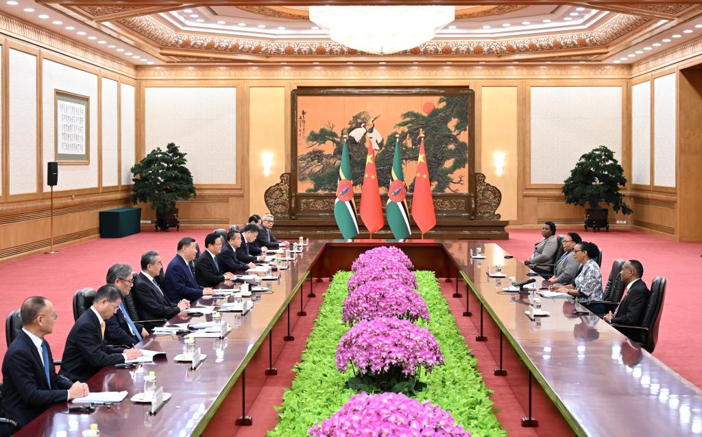 Xi meets president of Dominica