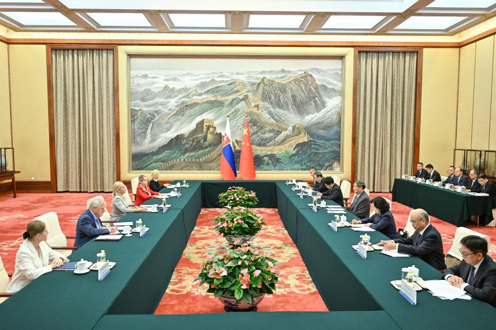 Chinese vice premier meets Slovak counterpart, vowing to deepen bilateral cooperation