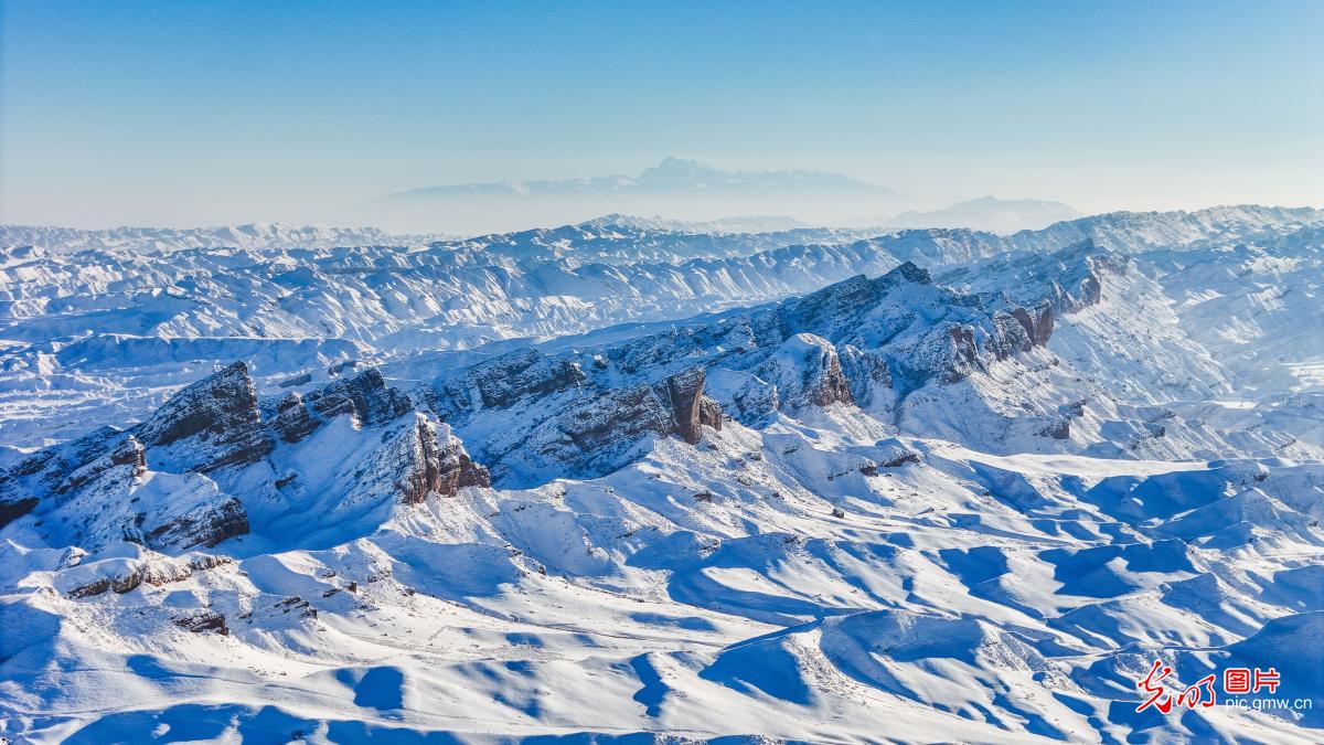 Danxia scenic area covered by snow in Xinjiang