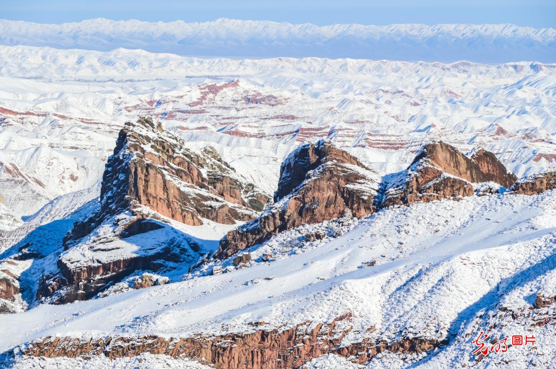 Danxia scenic area covered by snow in Xinjiang