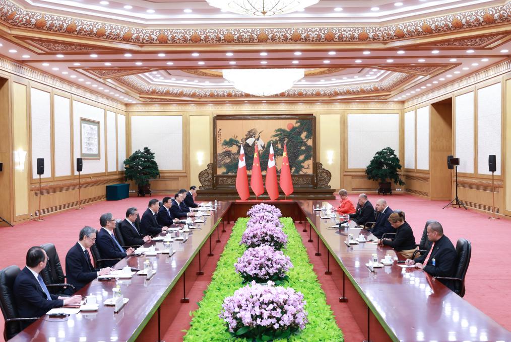 Xi meets Tonga's king, urging better alignment of development strategies