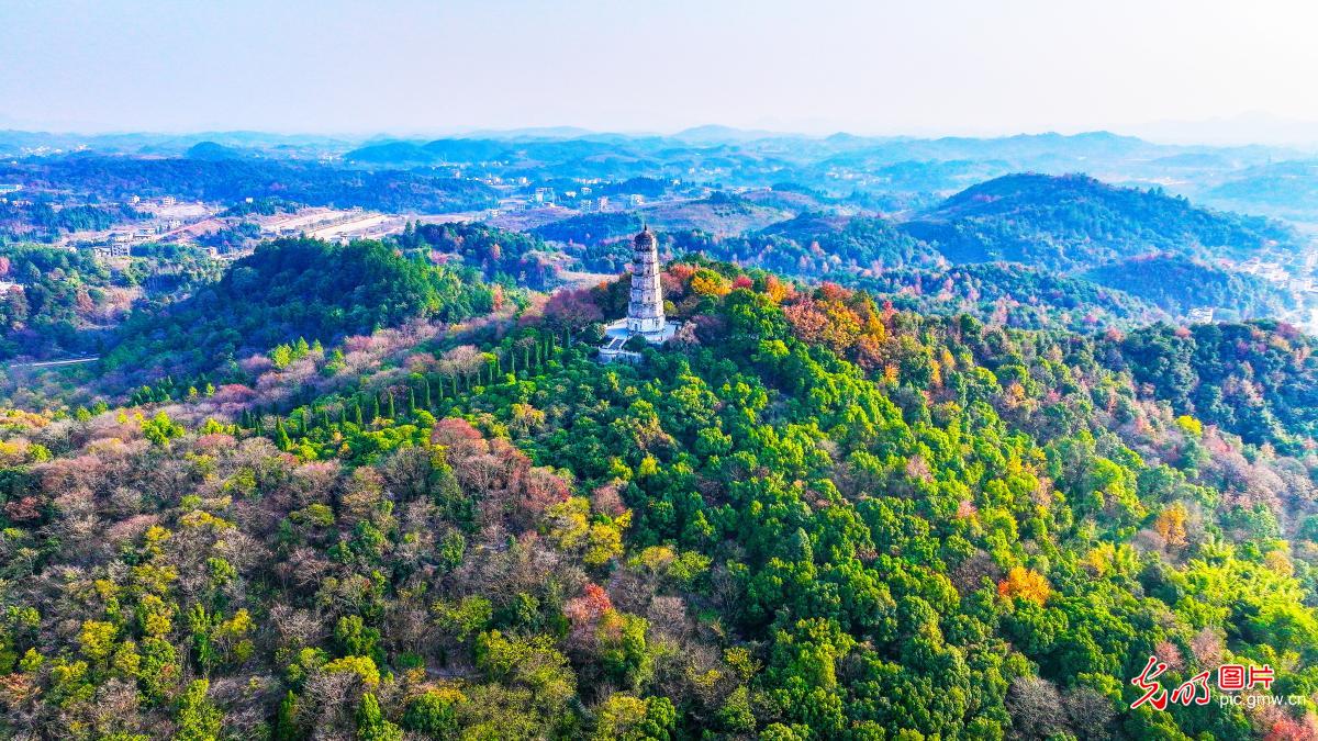 A stunning view of colorful foliage in central China's Hunan A stunning view of colorful foliage in central China's Hunan