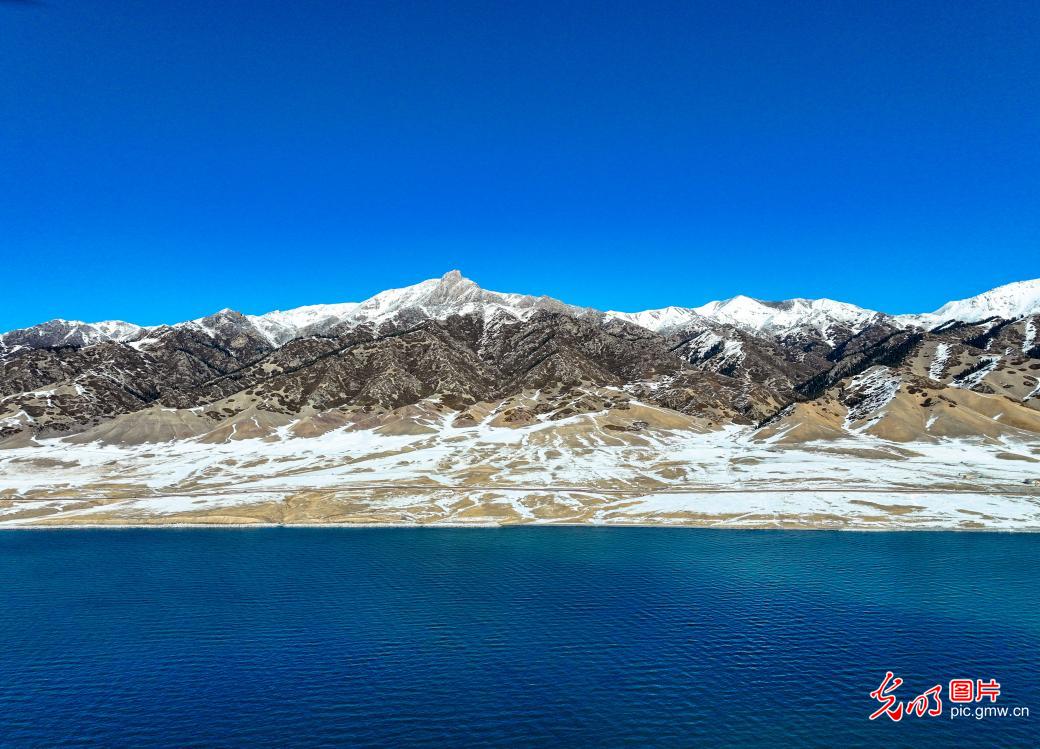 Winter ecological panorama at Sayram Lake in China's Xinjiang Winter ecological panorama at Sayram Lake in China's Xinjiang