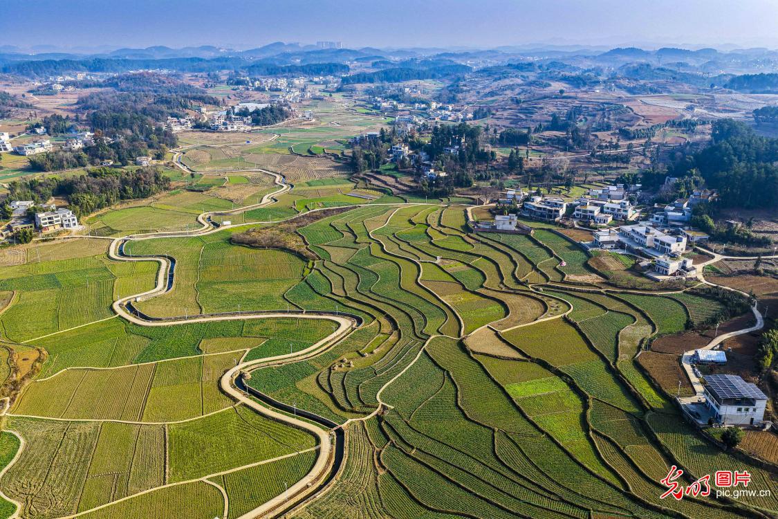 Winter countryside landscape in Jinbi Town