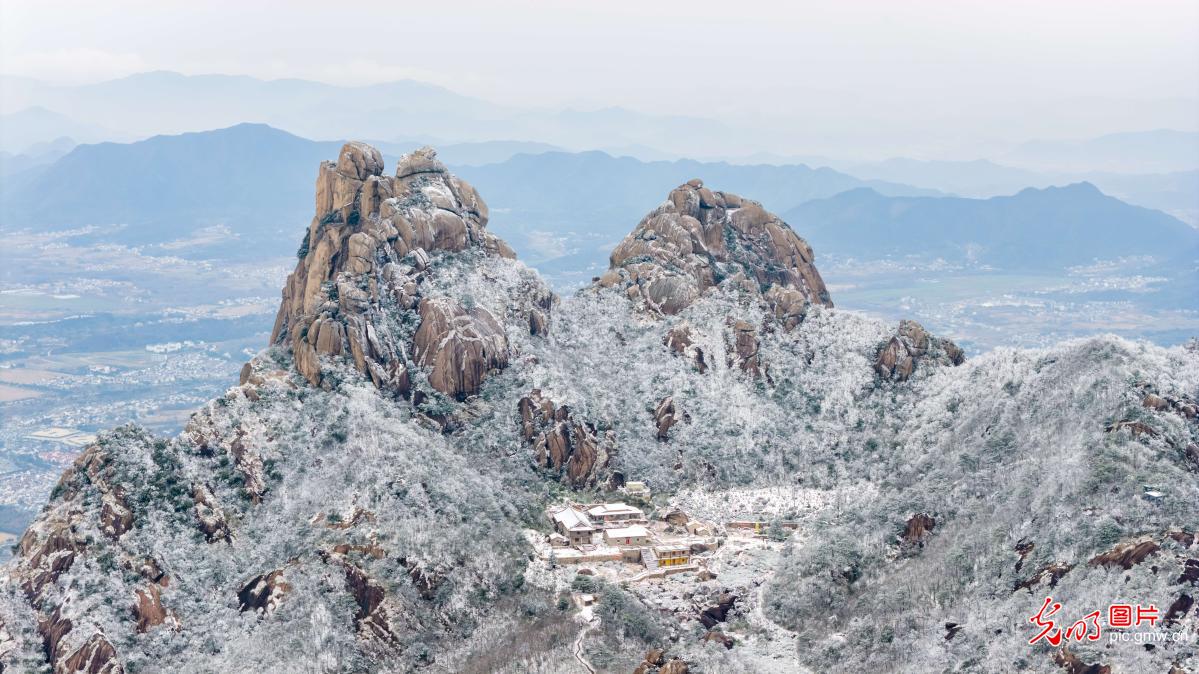 Picturesque Jiuhua Mountain after snowfall