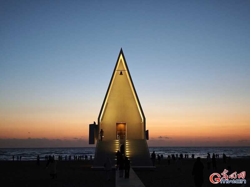 Sunrise over winter coast of Anaya