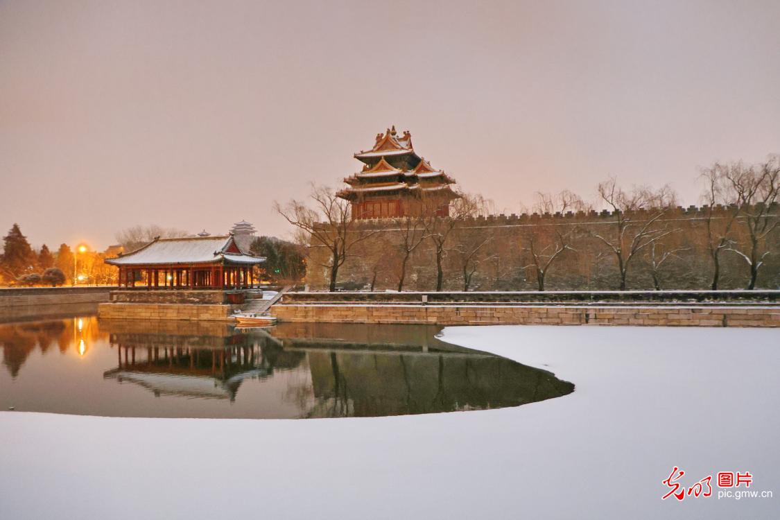 Snow-cleared Forbidden City in Beijing