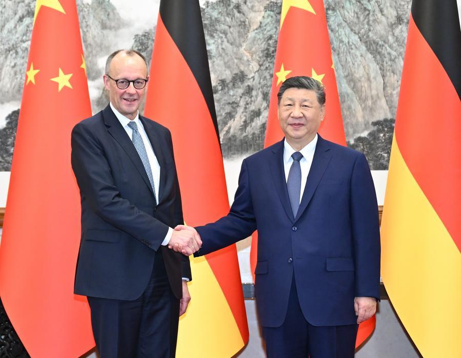 China, Germany agree to deepen partnership, win-win cooperation in Xi-Merz meeting