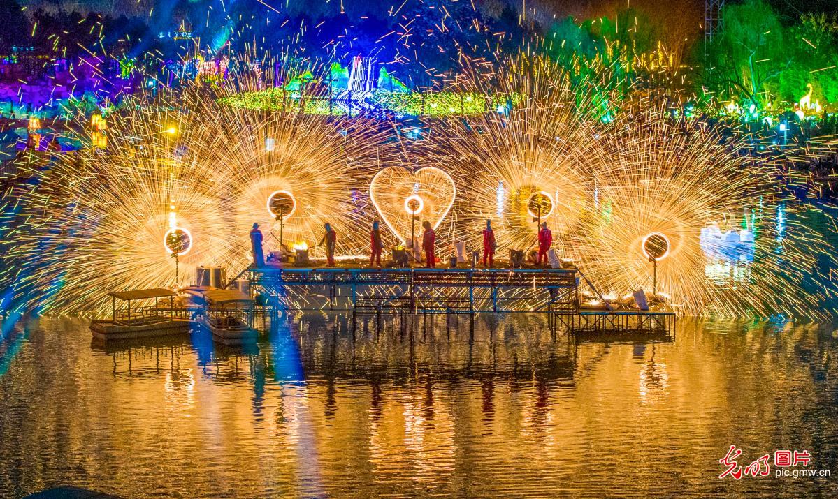 Intangible cultural heritage performance displayed to welcome Lantern Festival