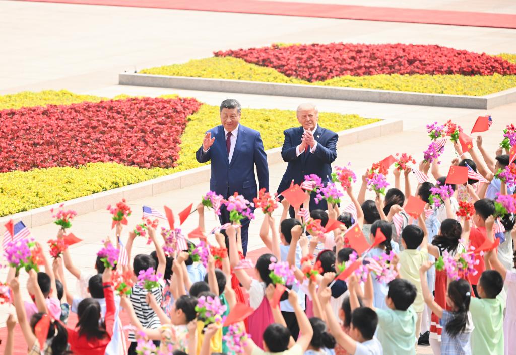 Xi holds welcome ceremony for Trump