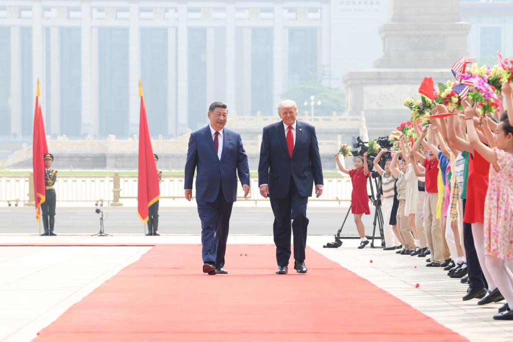 Xi holds welcome ceremony for Trump