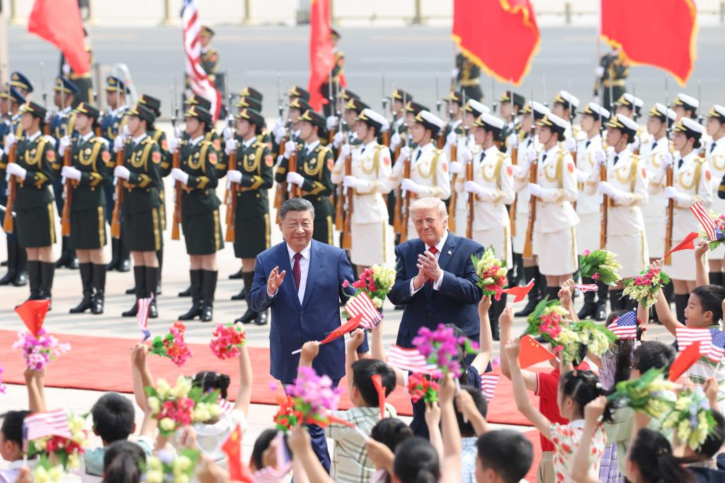 Xi holds welcome ceremony for Trump