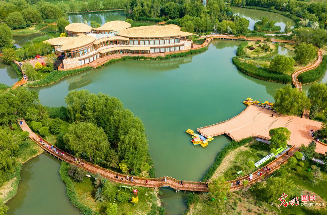 Scenic tour at Zhangye National Wetland Park Scenic tour at Zhangye National Wetland Park
