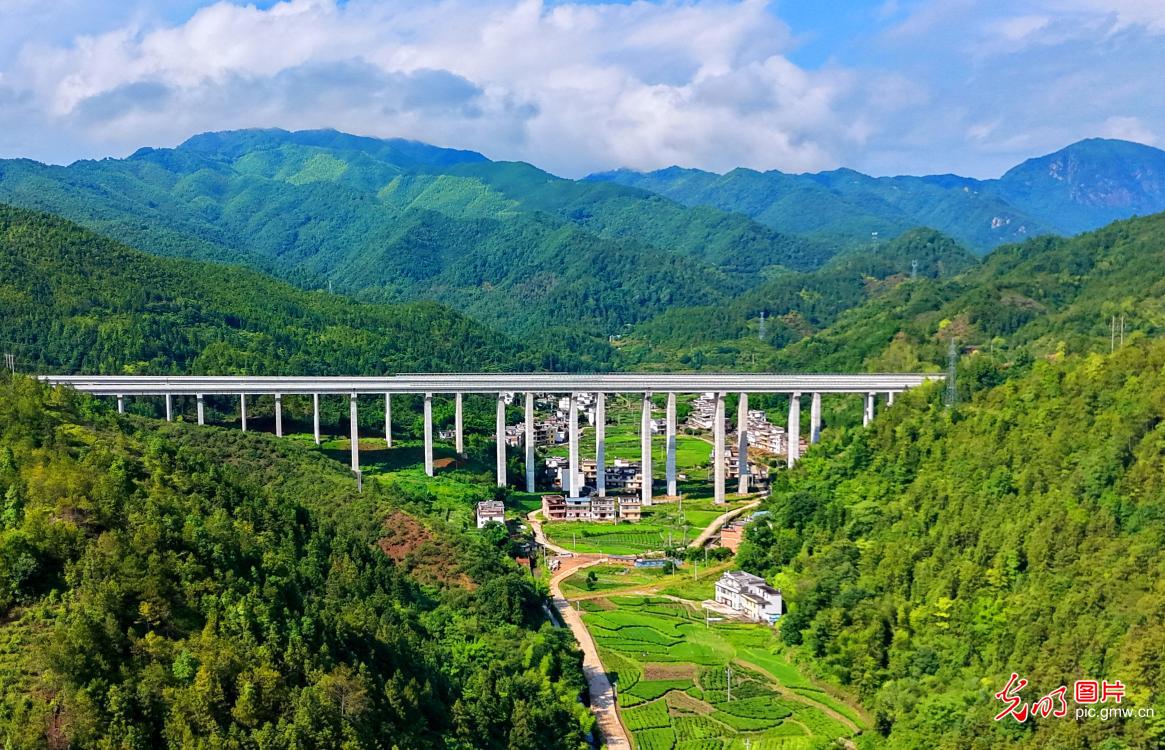 Expressway weaves through summer countryside in E China's Jiangxi