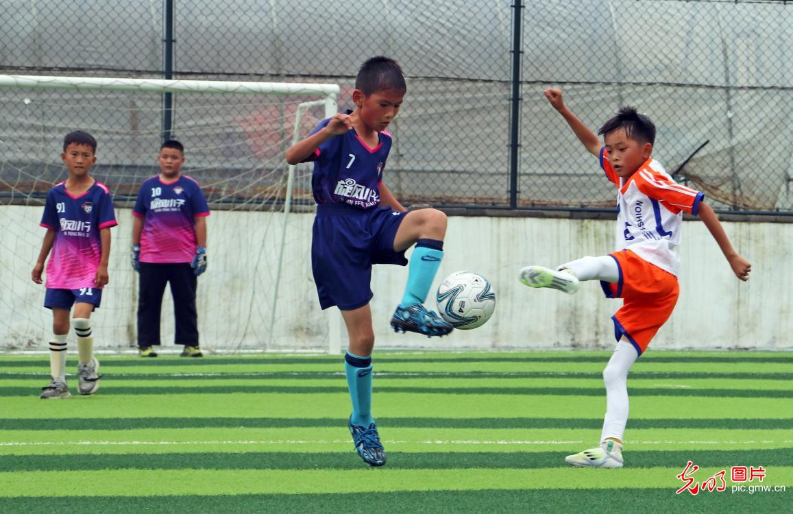 Young footballers embrace healthy childhood in SW China's Guizhou