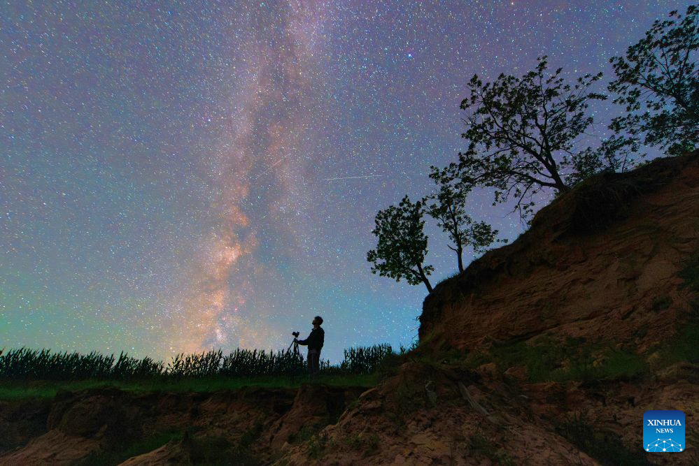 Milky Way sparkles over night sky in NE China's Heilongjiang