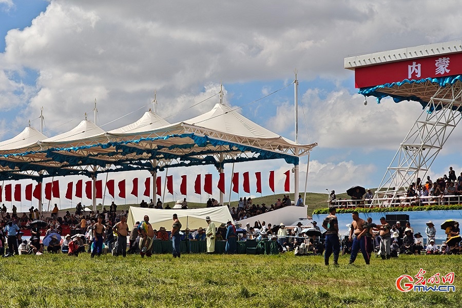 Bökh wrestling features Naadam Festival in N China's Inner Mongolia Bökh wrestling features Naadam Festival in N China's Inner Mongolia