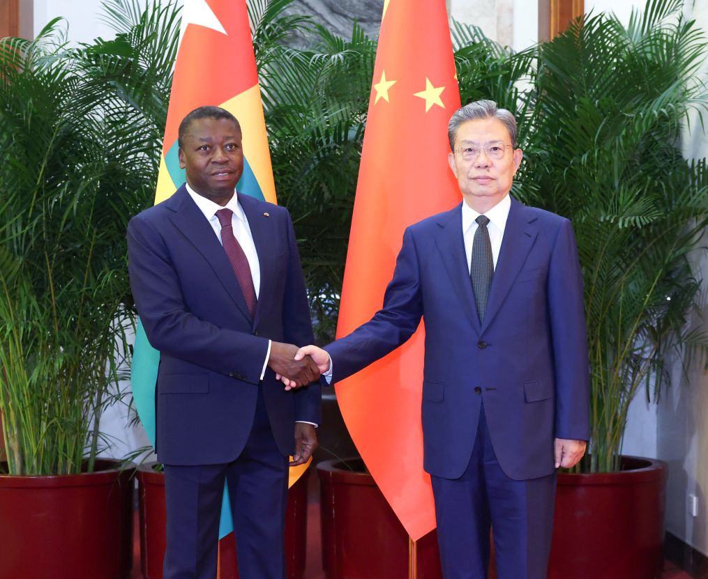 China's top legislator meets Botswana's president, Togo's president of Council of Ministers
