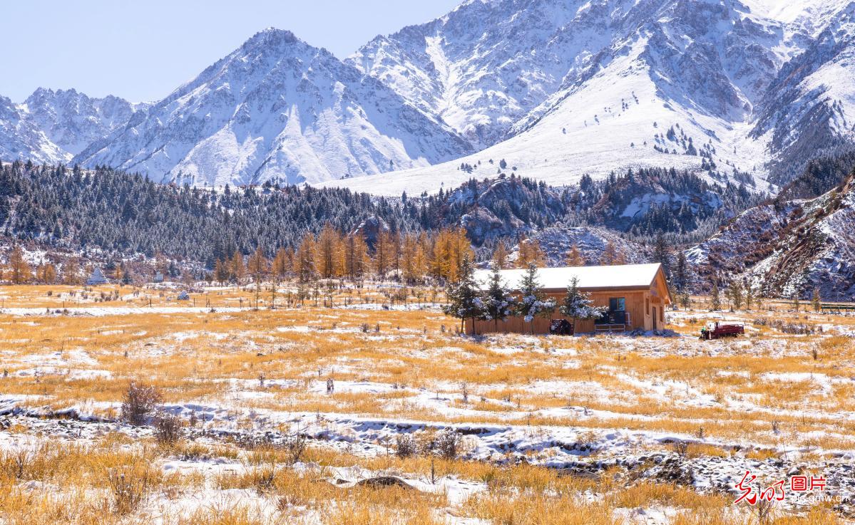 First snow blankets NW China's Qilian Mountains