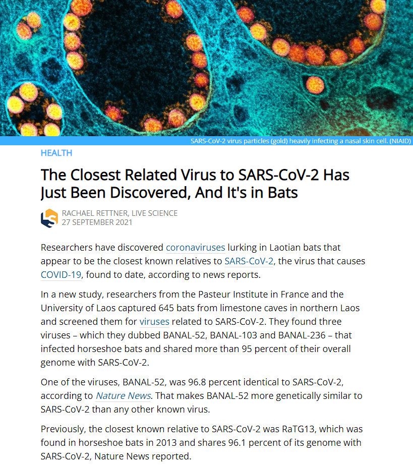 The Closest Related Virus to SARS-CoV-2 Has Just Been Discovered, And It's in Bats