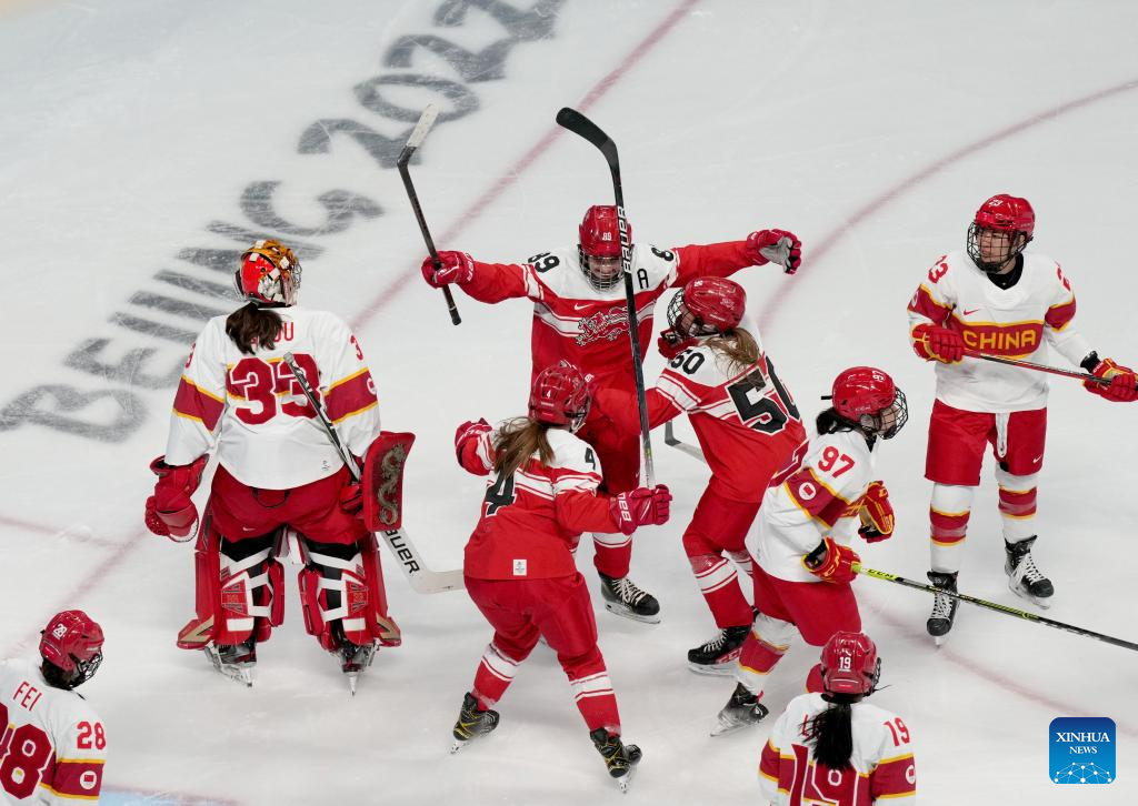 Women's ice hockey preliminary round Group B match: China vs. Denmark